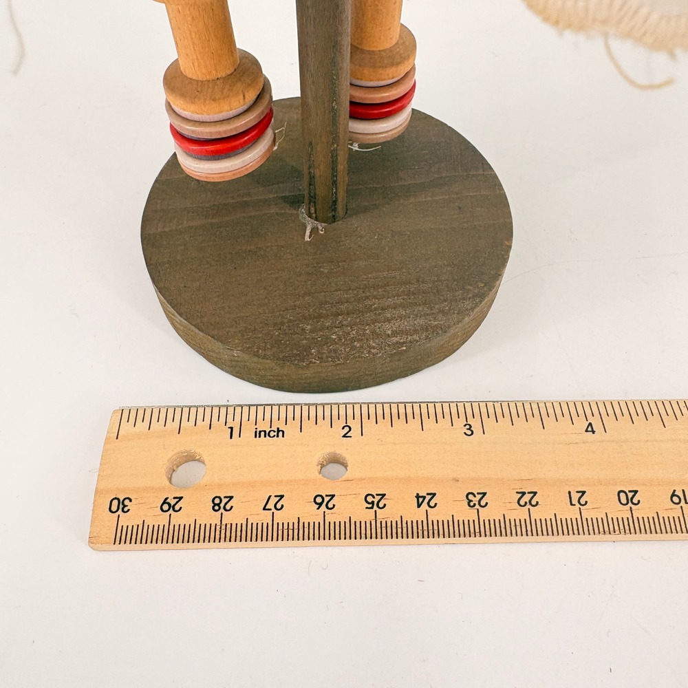 Primitive Folk Art Angel Doll Welcome Friends Patchwork‎ Button Spool Decor 12in - Picture 7 of 7